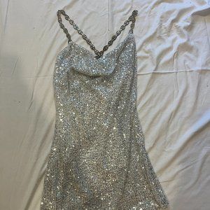 Lulus Homecoming Silver Dress